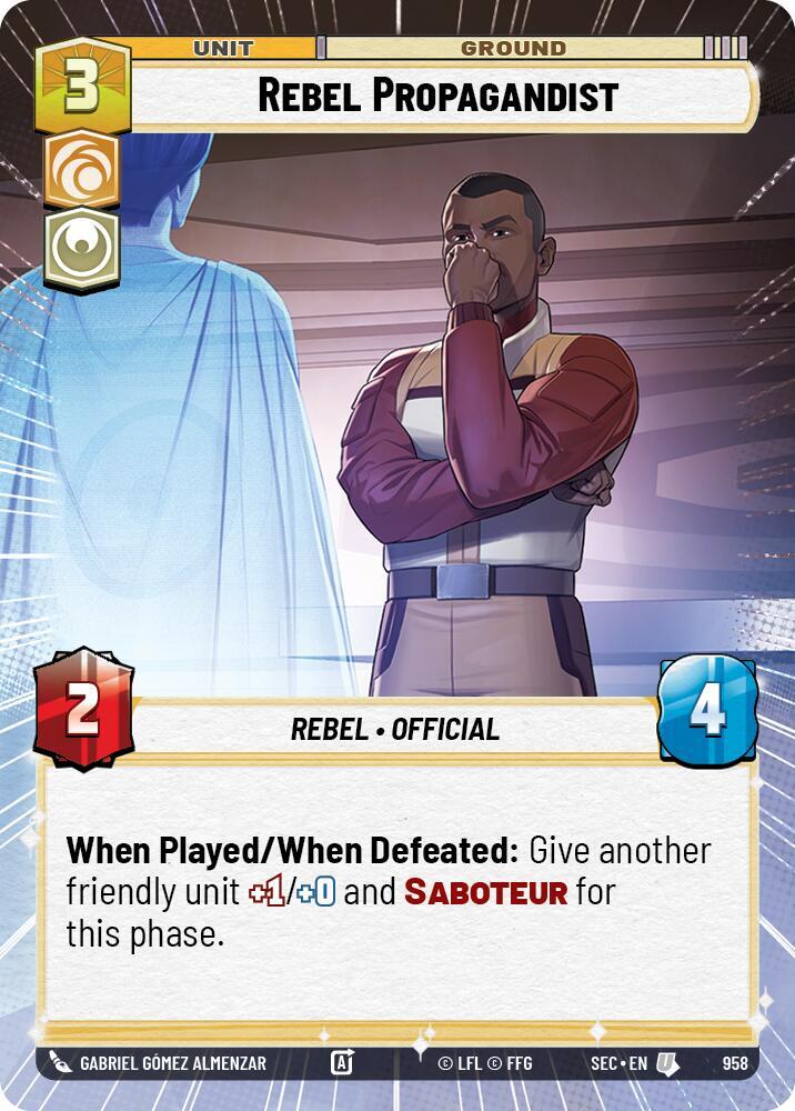 Rebel Propagandist (Hyperspace Foil) [Secrets of Power] 958