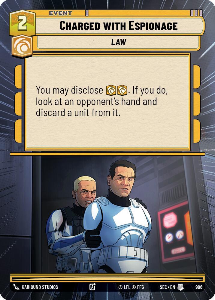 Charged with Espionage (Hyperspace Foil) [Secrets of Power] 986