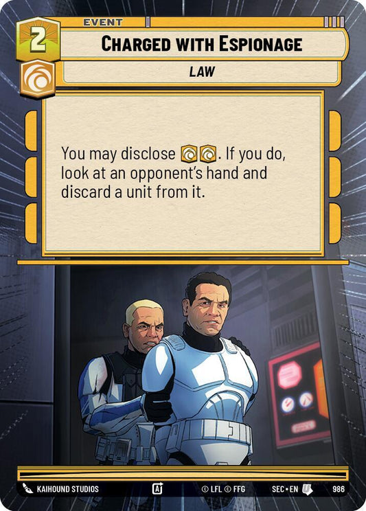 Charged with Espionage (Hyperspace Foil) [Secrets of Power] 986