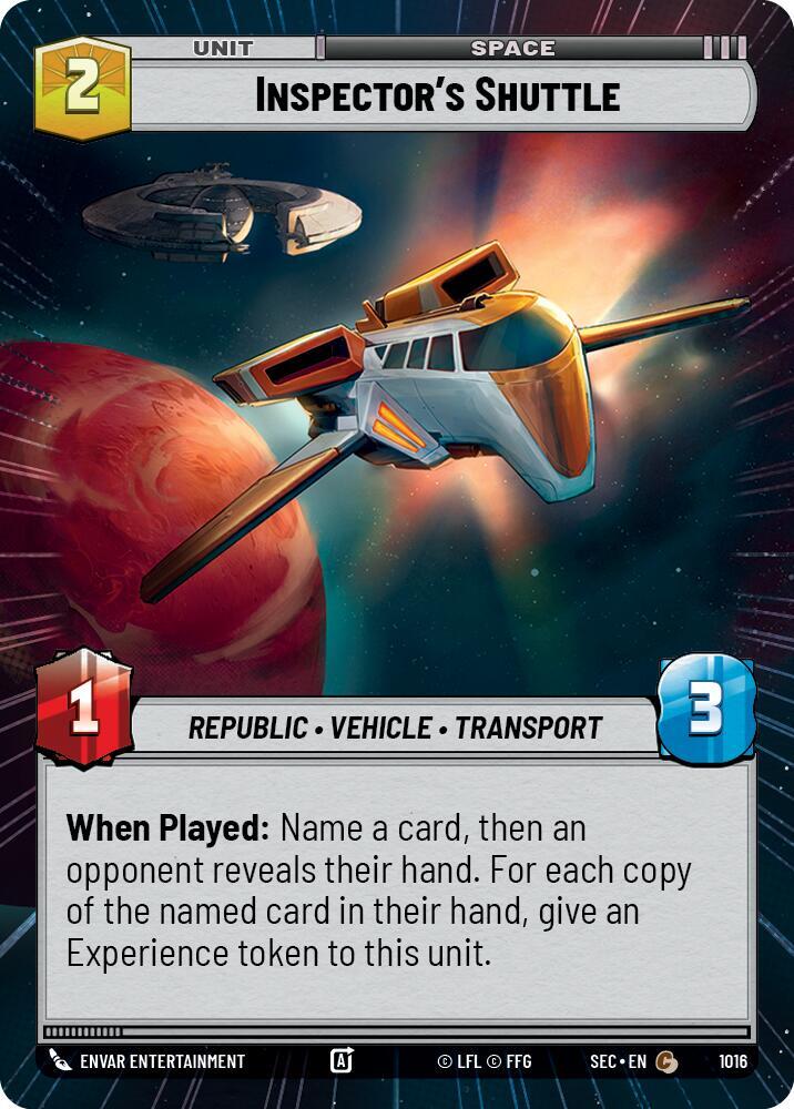 Inspector's Shuttle (Hyperspace Foil) [Secrets of Power] 1016