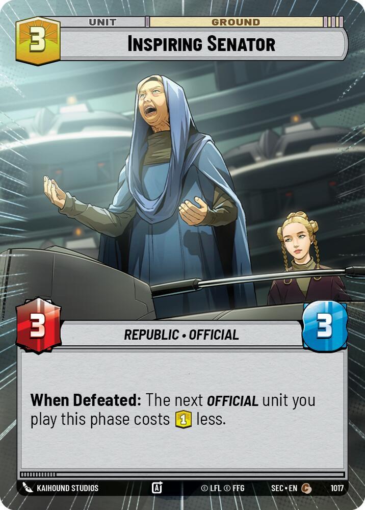 Inspiring Senator (Hyperspace Foil) [Secrets of Power] 1017