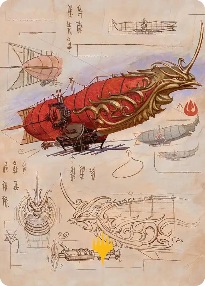 Phoenix Fleet Airship Art Card (Gold-Stamped Planeswalker Symbol) [Art Series: Avatar: The Last Airbender] 35