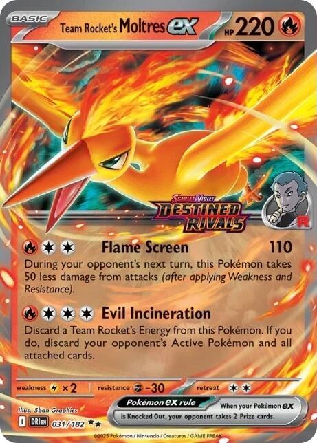 Team Rocket's Moltres ex - 31/182 (Destined Rivals Stamp) [Miscellaneous Cards & Products] 031/182