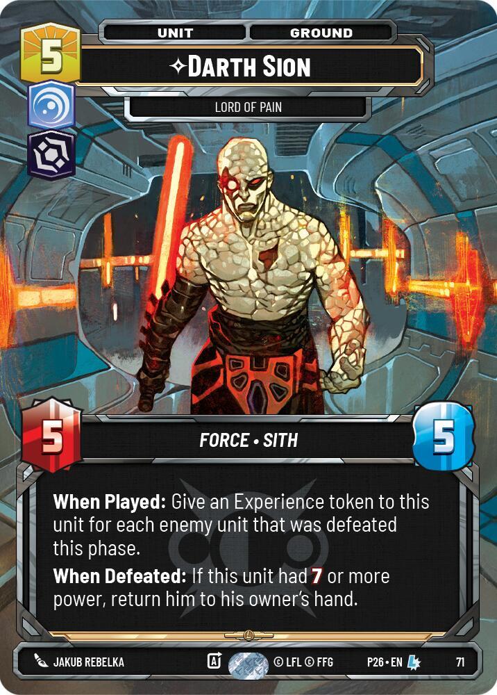 Darth Sion - Lord of Pain (71) [Sector and Regional Promos: Season 1] 71