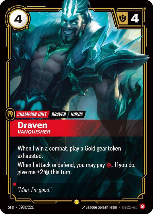 Draven - Vanquisher (Alternate Art) [Spiritforged] 020a/221