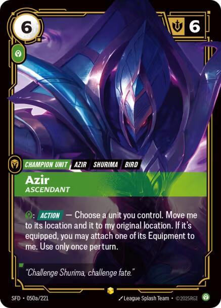 Azir - Ascendant (Alternate Art) [Spiritforged] 050a/221