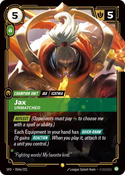 Jax - Unmatched (Alternate Art) [Spiritforged] 054a/221