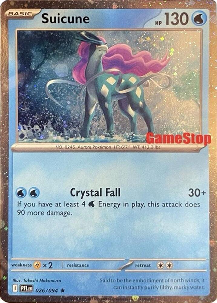 Suicune (Cosmos Holo) (Gamestop Exclusive) [Miscellaneous Cards & Products] 026/094