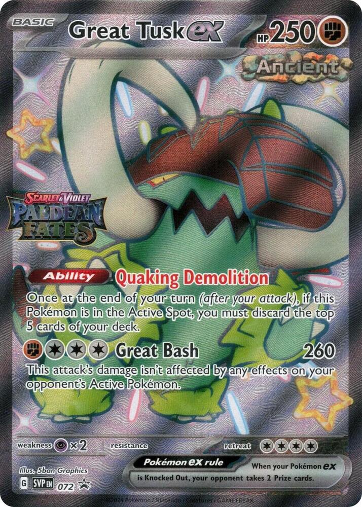 Great Tusk ex - 072 (Paldean Fates Stamped) [Miscellaneous Cards & Products] 072