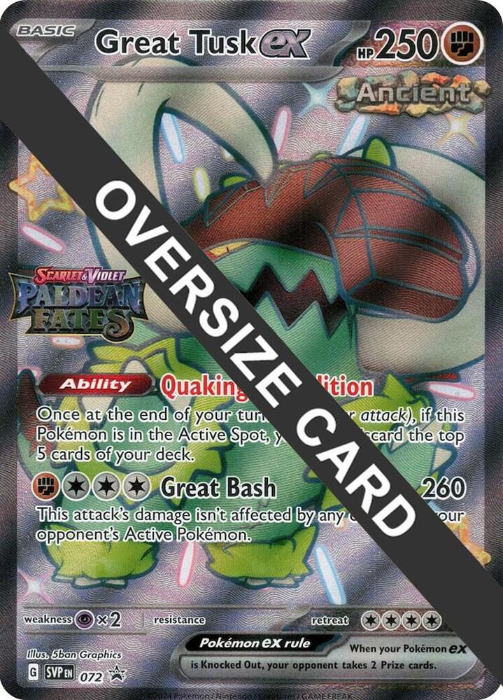Great Tusk ex - 072 (Paldean Fates Stamped) [Jumbo Cards] 072