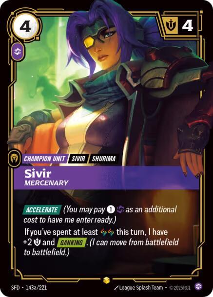Sivir - Mercenary (Alternate Art) [Spiritforged] 143a/221