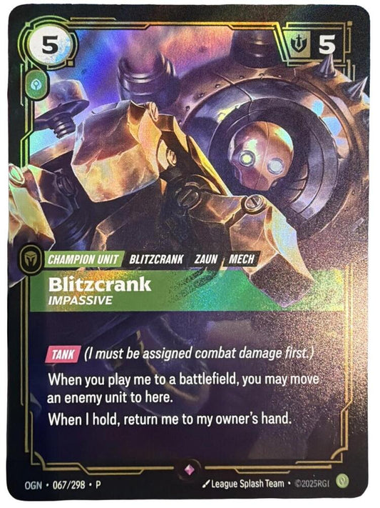 Blitzcrank - Impassive [Riftbound Organized Play Promotional Cards] 067/298