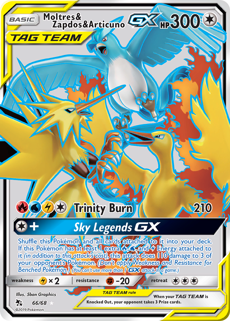 Moltres & Zapdos & Articuno-GX - 66/68 Hidden Fates