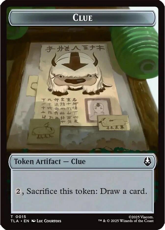 Clue (0015) // Spirit (0003) Double-Sided Token [Avatar: The Last Airbender] 15 // 3