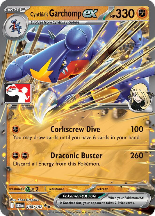 Cynthia's Garchomp ex - 104/182 [Prize Pack Series Cards] 104/182