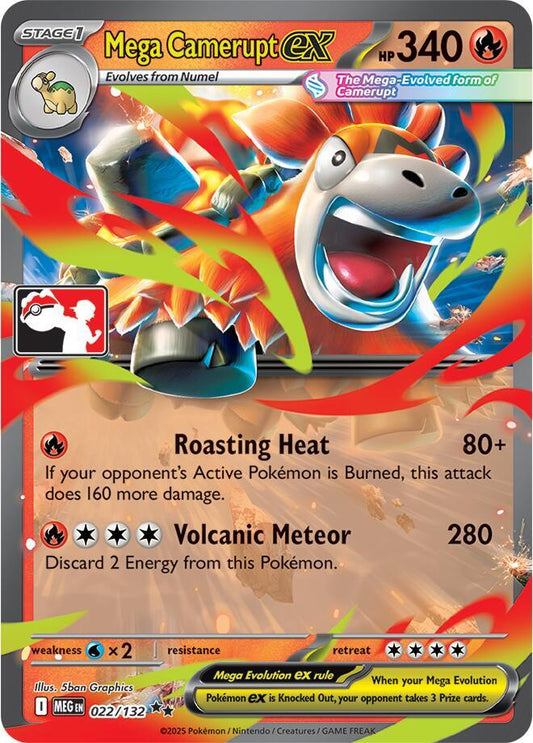 Mega Camerupt ex - 022/132 [Prize Pack Series Cards] 022/132