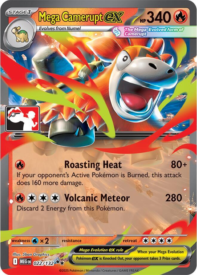 Mega Camerupt ex - 022/132 [Prize Pack Series Cards] 022/132