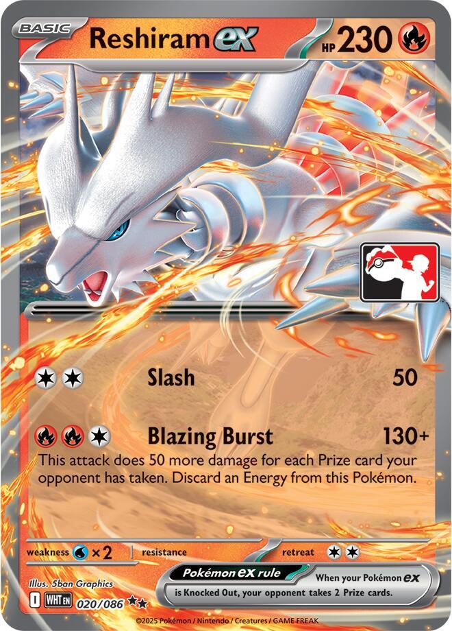Reshiram ex - 020/086 [Prize Pack Series Cards] 020/086
