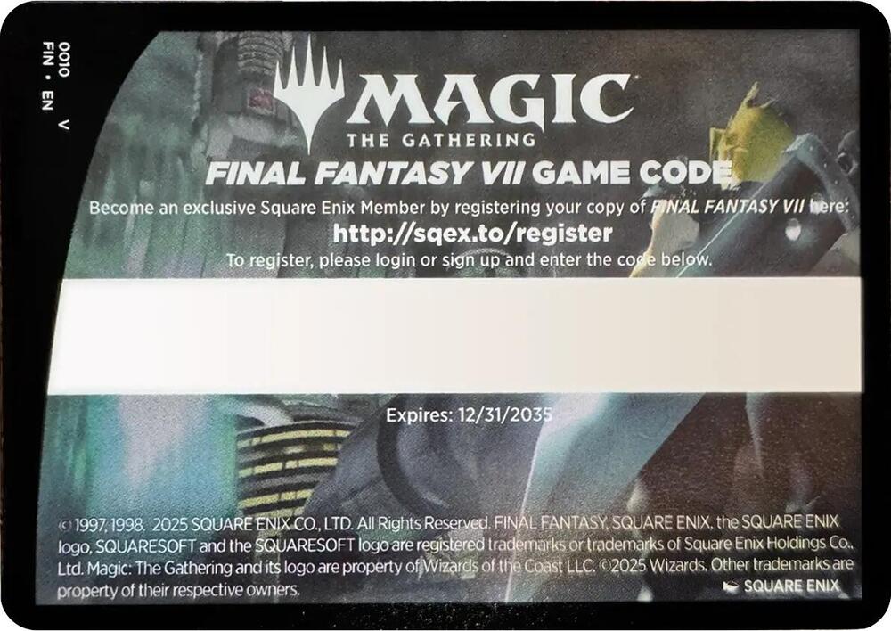 FINAL FANTASY VII Game Code Card [FINAL FANTASY] 10