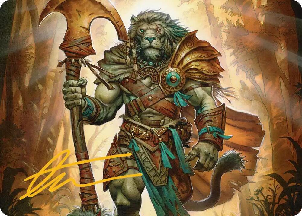 Ajani, Outland Chaperone Art Card (Gold-Stamped Signature) [Art Series: Lorwyn Eclipsed] 28