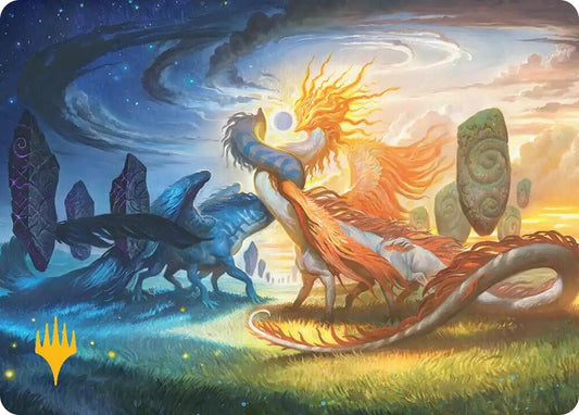 Celestial Reunion Art Card (19/54) (Gold-Stamped Planeswalker Symbol) [Art Series: Lorwyn Eclipsed] 19