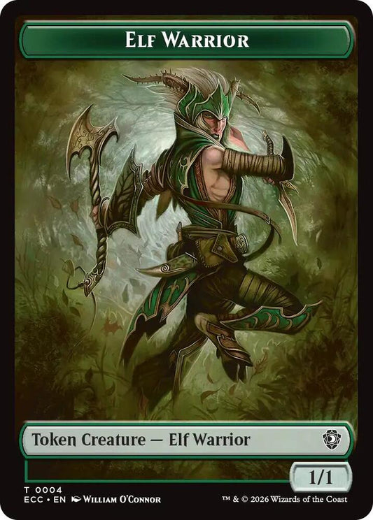 Elf Warrior (0004) // Plant (0005) Double-Sided Token [Commander: Lorwyn Eclipsed] 4 // 5