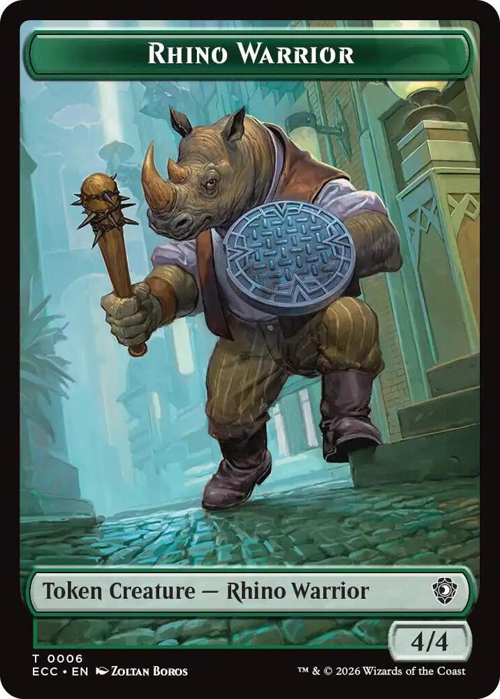 Rhino Warrior // Elemental (0010) Double-Sided Token [Commander: Lorwyn Eclipsed] 6 // 10
