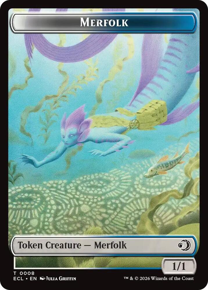 Merfolk // Worm Double-Sided Token [Lorwyn Eclipsed] 8 // 9