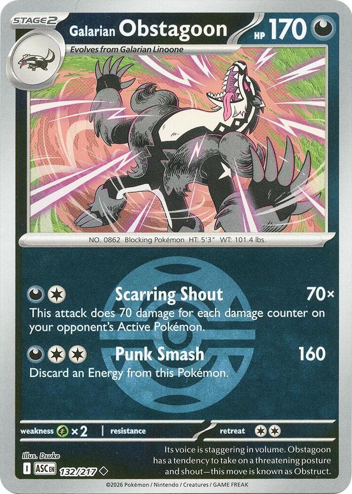 Galarian Obstagoon - 132/217 (Dusk Ball) [ME: Ascended Heroes] 132/217