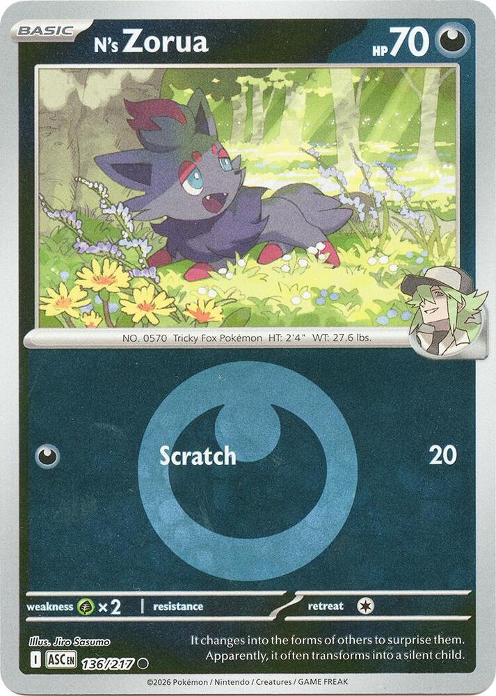 N's Zorua (Energy Symbol Pattern) [ME: Ascended Heroes] 136/217