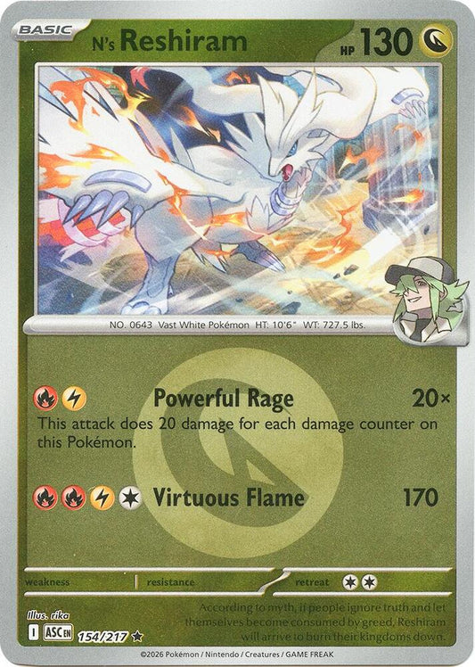 N's Reshiram (Energy Symbol Pattern) [ME: Ascended Heroes] 154/217