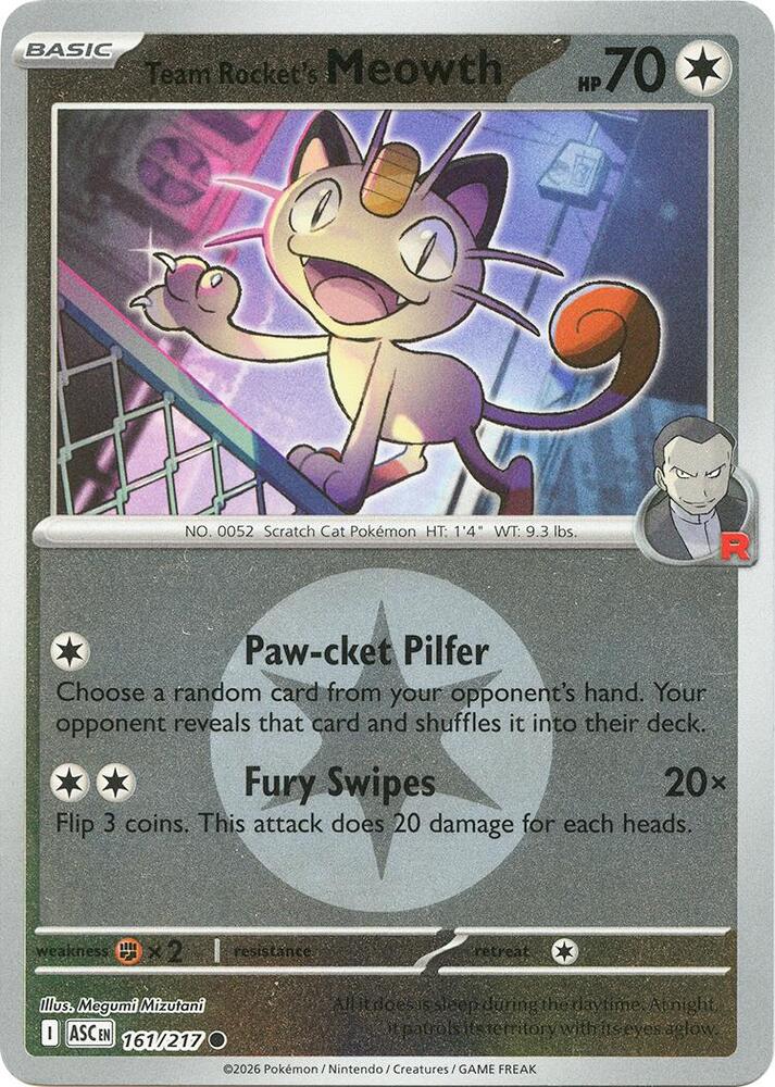 Team Rocket's Meowth (Energy Symbol Pattern) [ME: Ascended Heroes] 161/217