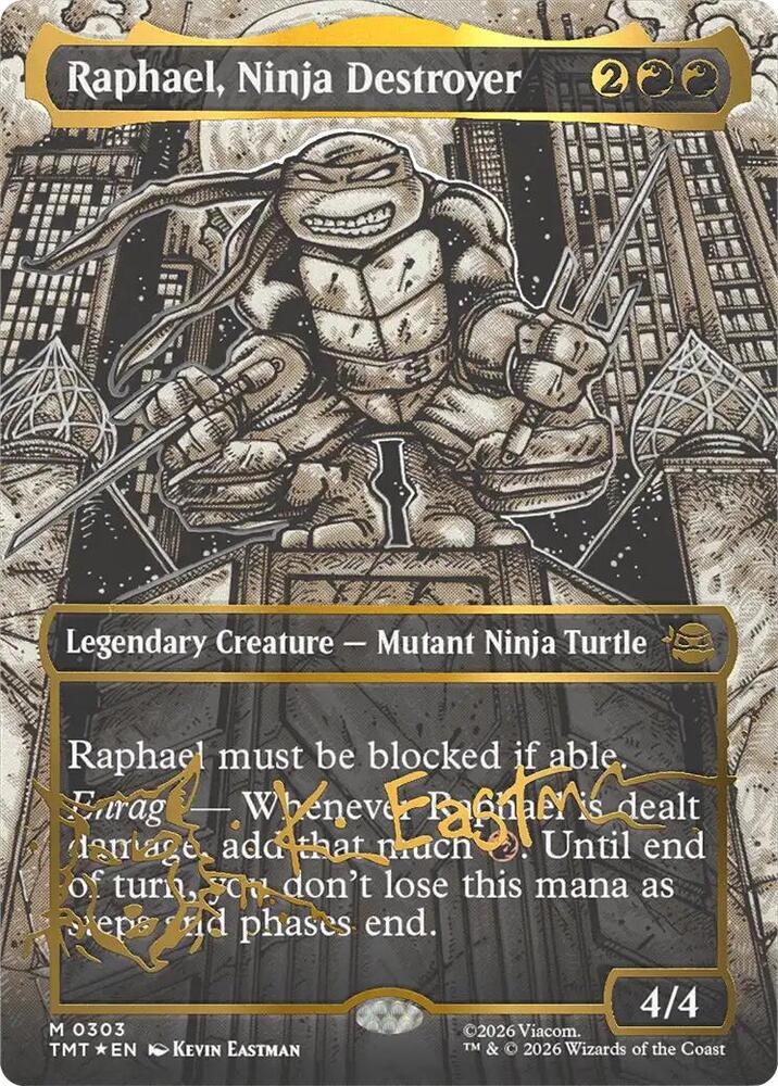 Raphael, Ninja Destroyer (Borderless) (Gold-Stamped Signature) [Teenage Mutant Ninja Turtles] 303