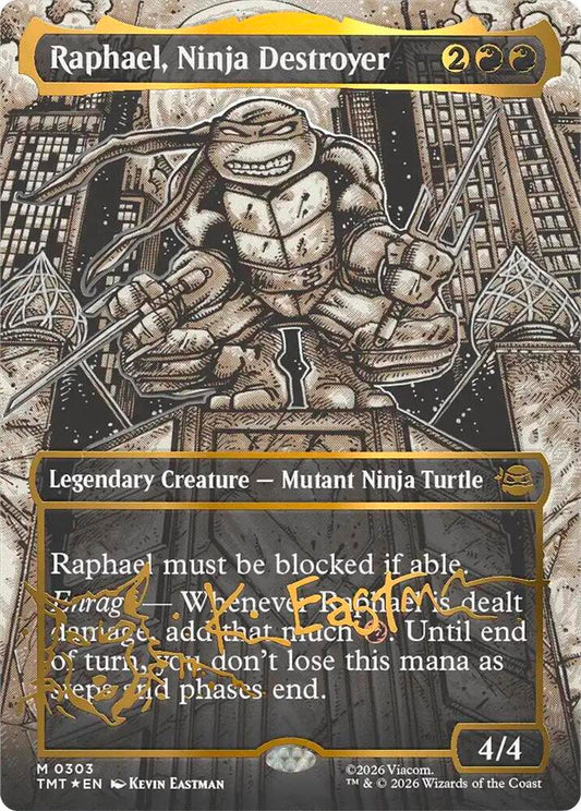 Raphael, Ninja Destroyer (Borderless) (Gold-Stamped Signature) [Teenage Mutant Ninja Turtles] 303