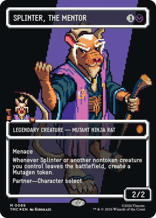 Splinter, the Mentor (0089) (Borderless) (Surge Foil) [Commander: Teenage Mutant Ninja Turtles] 89