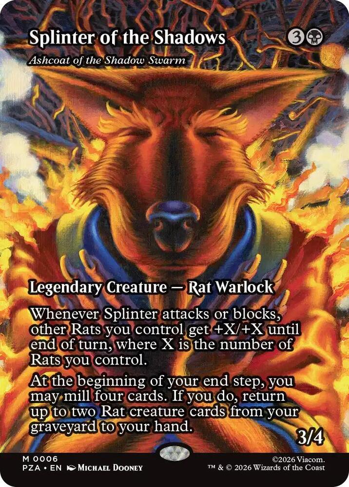 Splinter of the Shadows - Ashcoat of the Shadow Swarm (Borderless) [Teenage Mutant Ninja Turtles Source Material] 6