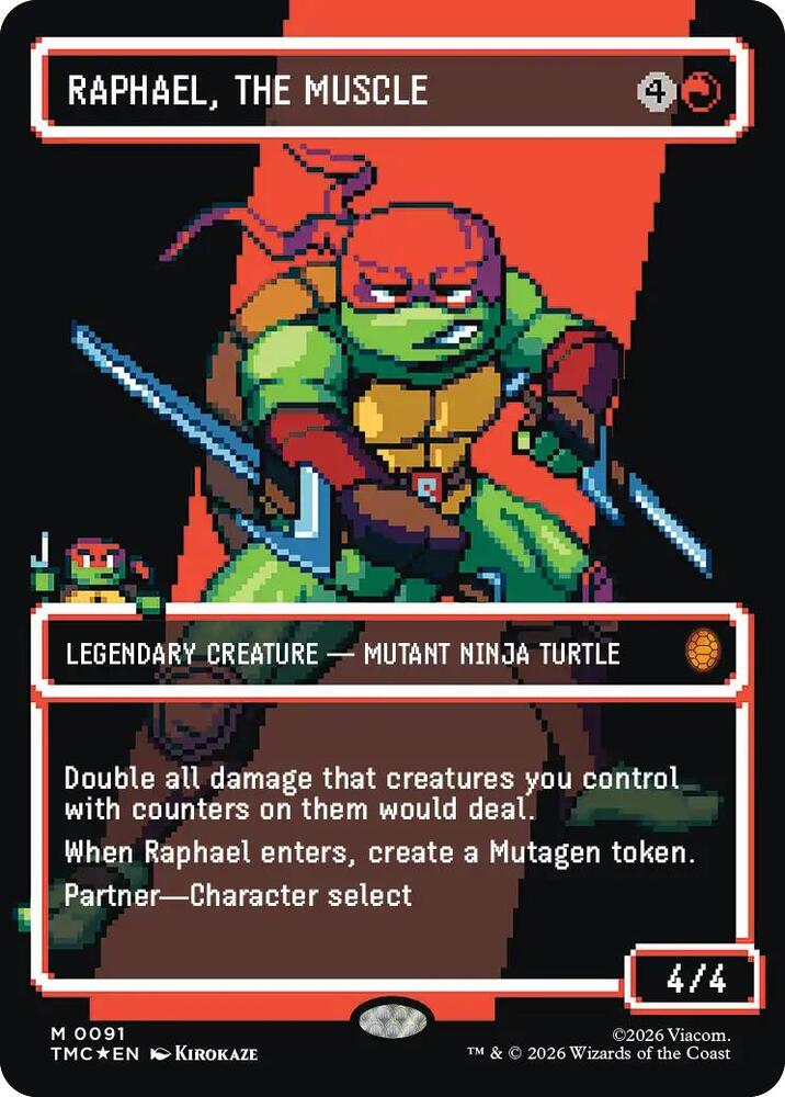 Raphael, the Muscle (0091) (Borderless) (Surge Foil) [Commander: Teenage Mutant Ninja Turtles] 91