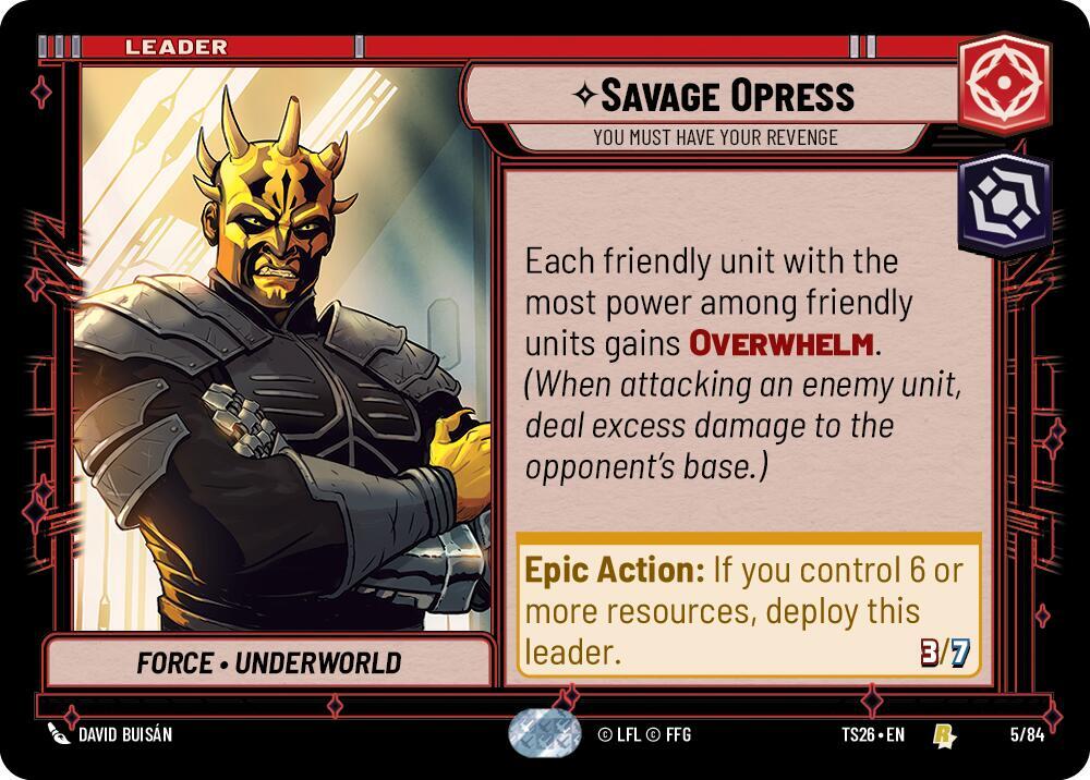 Savage Opress - You Must Have Your Revenge [Twin Suns] 5/84
