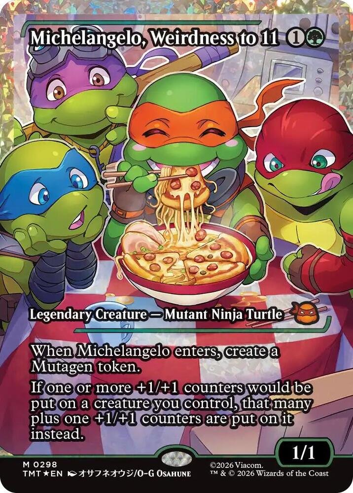 Michelangelo, Weirdness to 11 (Showcase) (Fracture Foil) [Teenage Mutant Ninja Turtles] 298