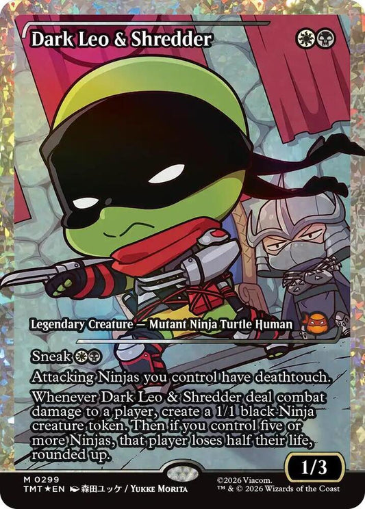 Dark Leo & Shredder (Showcase) (Fracture Foil) [Teenage Mutant Ninja Turtles] 299