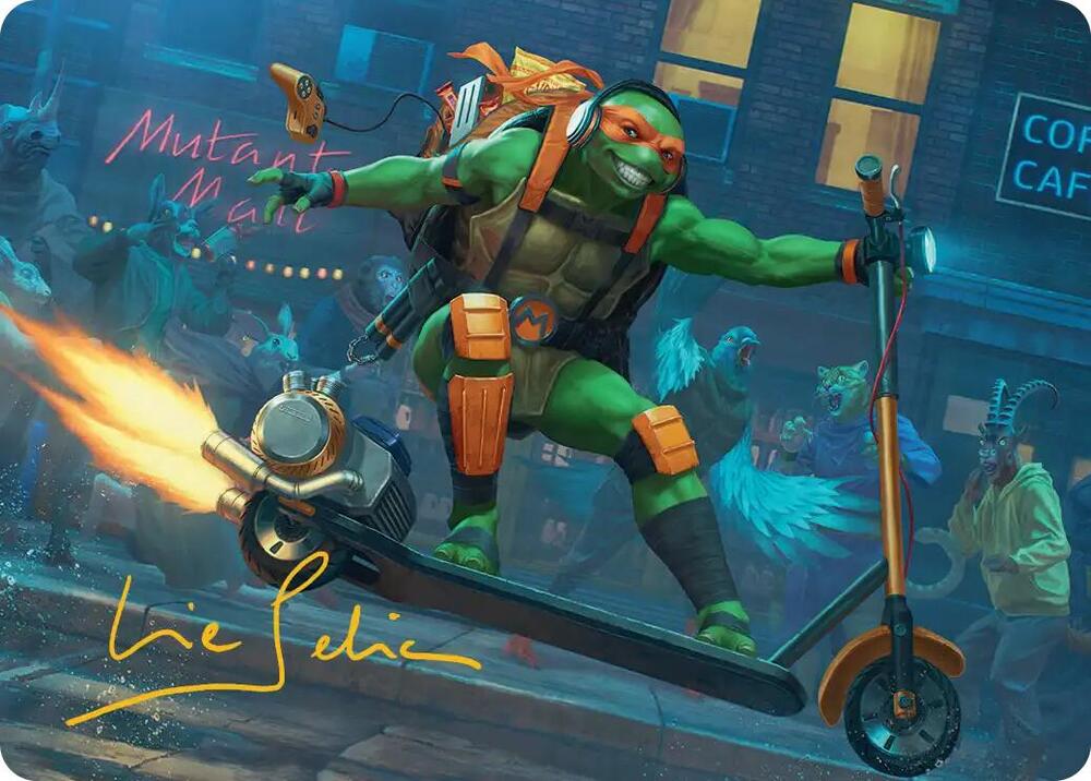 Michelangelo, On the Scene Art Card (Gold-Stamped Signature) [Art Series: Teenage Mutant Ninja Turtles] 49