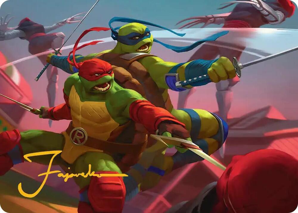 Raph & Leo, Sibling Rivals Art Card (Gold-Stamped Signature) [Art Series: Teenage Mutant Ninja Turtles] 16
