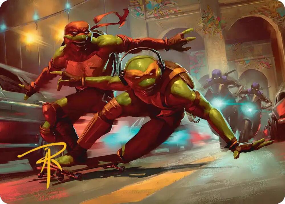 Raph & Mikey, Troublemakers Art Card (Gold-Stamped Signature) [Art Series: Teenage Mutant Ninja Turtles] 17