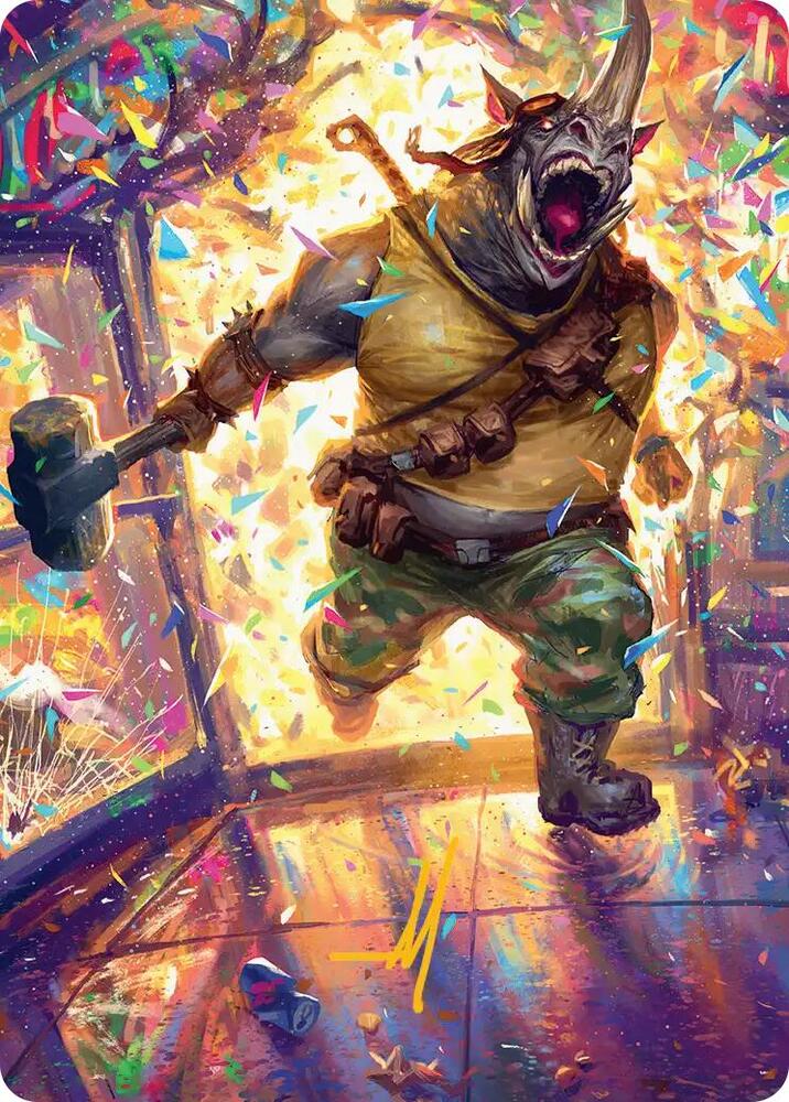 Rocksteady, Rowdy Rhino Art Card (Gold-Stamped Signature) [Art Series: Teenage Mutant Ninja Turtles] 54