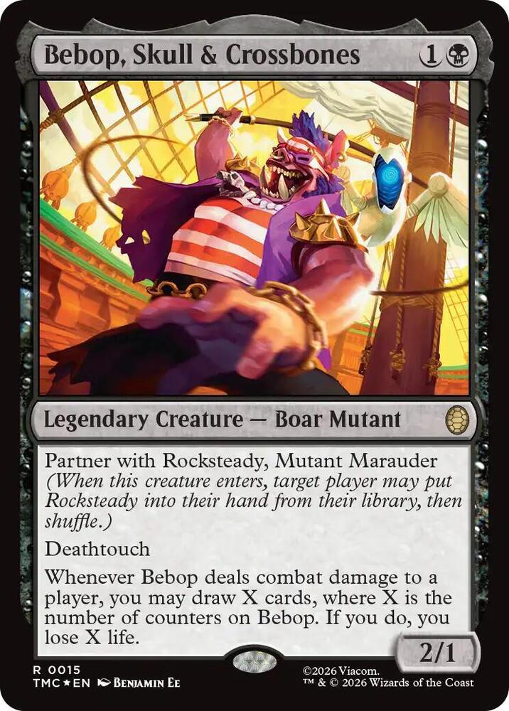Bebop, Skull & Crossbones (Surge Foil) [Commander: Teenage Mutant Ninja Turtles] 15