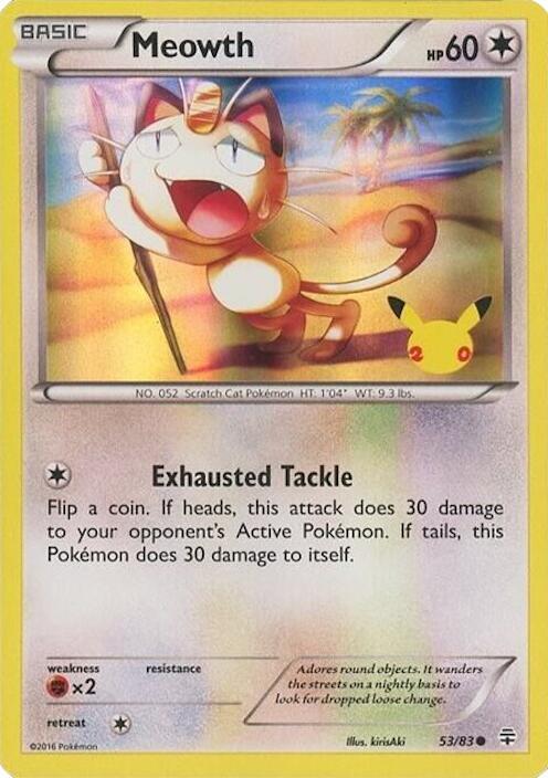 Meowth - 53/83 (20th Anniversary) [Miscellaneous Cards & Products] 053/083