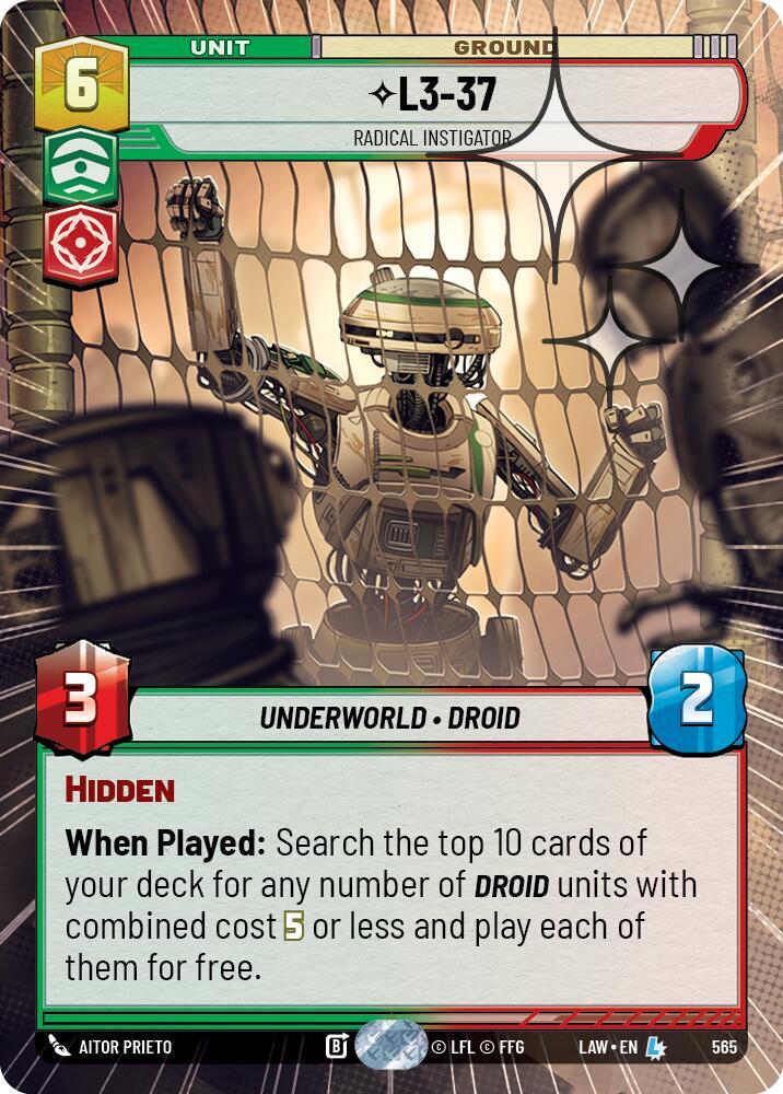 L3-37 - Radical Instigator (Hyperspace Foil) [A Lawless Time] 565