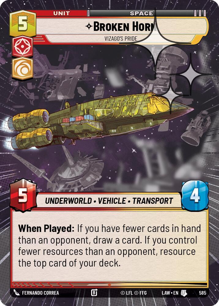 Broken Horn - Vizago's Pride (Hyperspace Foil) [A Lawless Time] 585