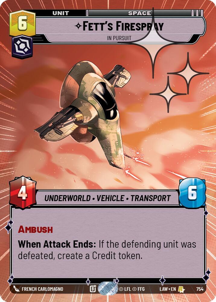 Fett's Firespray - In Pursuit (Hyperspace Foil) [A Lawless Time] 754