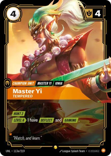 Master Yi, Tempered (Alternate Art) [Unleashed] 113a/219